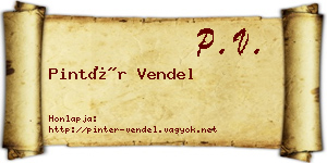 Pintér Vendel névjegykártya